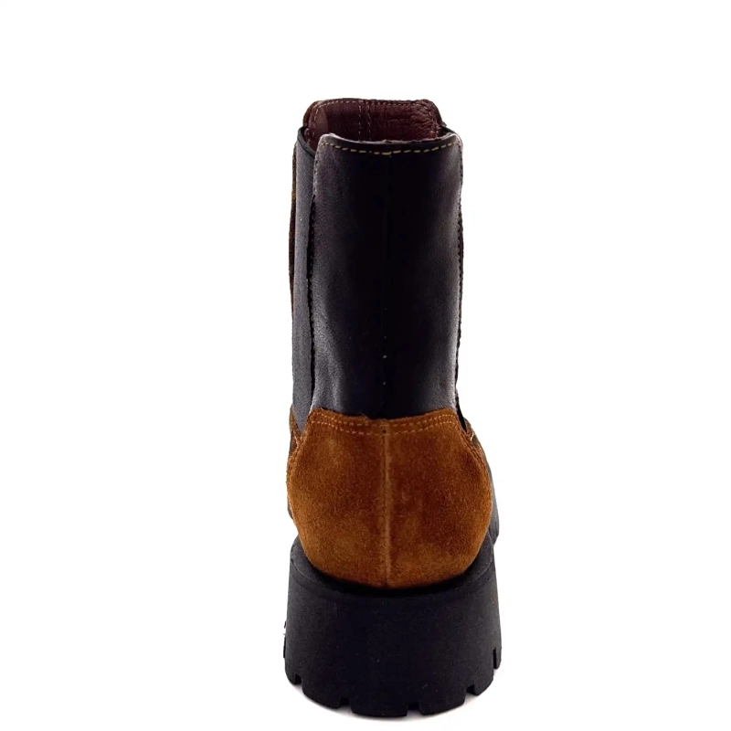 Minka Jazz Mocka Léo Kamel Läder Svart Ivoire Chaussures