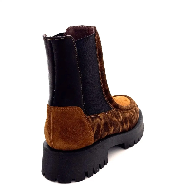 Minka Jazz Suede Léo Camel Leather Nero Ivoire Chaussures