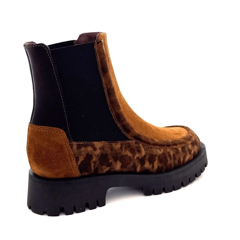 Minka Jazz Semsket Léo Kamelskinn Svart Ivoire Chaussures