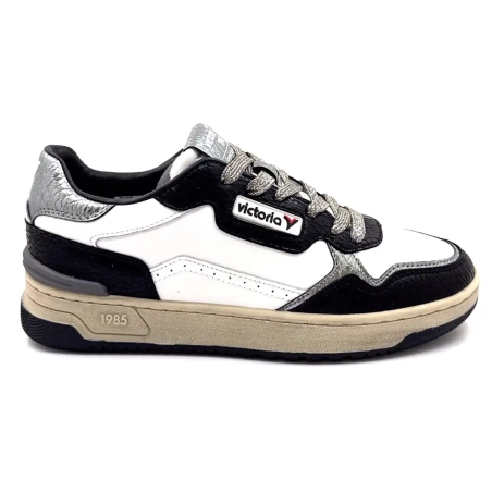 Victoria 8800127 Wit Leer Zwart & Zilver Ivoire Chaussures