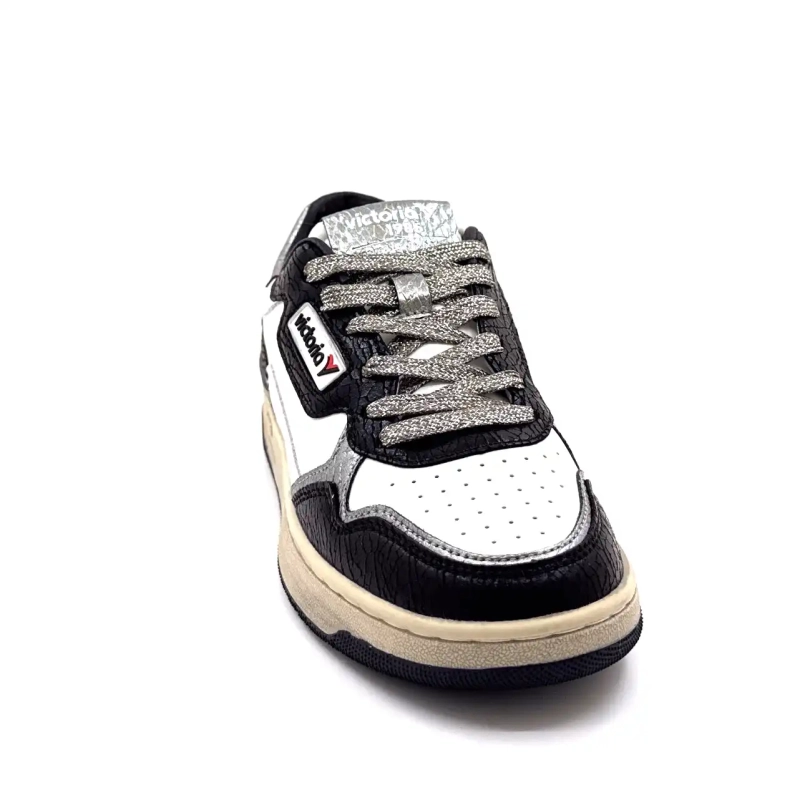 Victoria 8800127 Wit Leer Zwart & Zilver Ivoire Chaussures