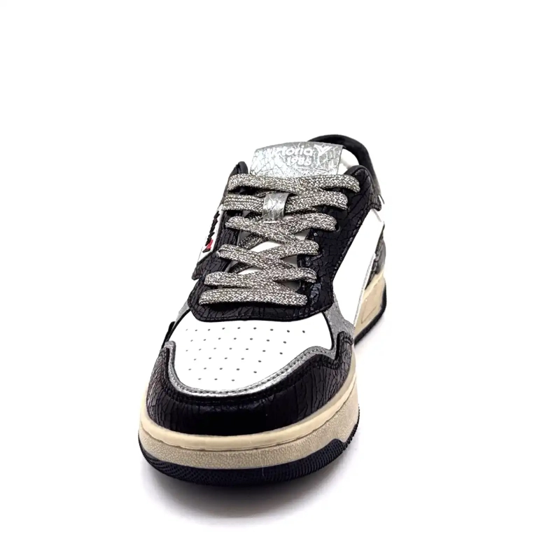 Victoria 8800127 Wit Leer Zwart & Zilver Ivoire Chaussures