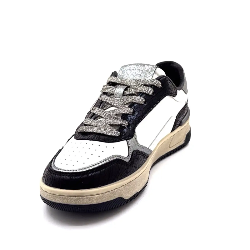 Victoria 8800127 Hvitt Skinn Svart & Sølv Ivoire Chaussures