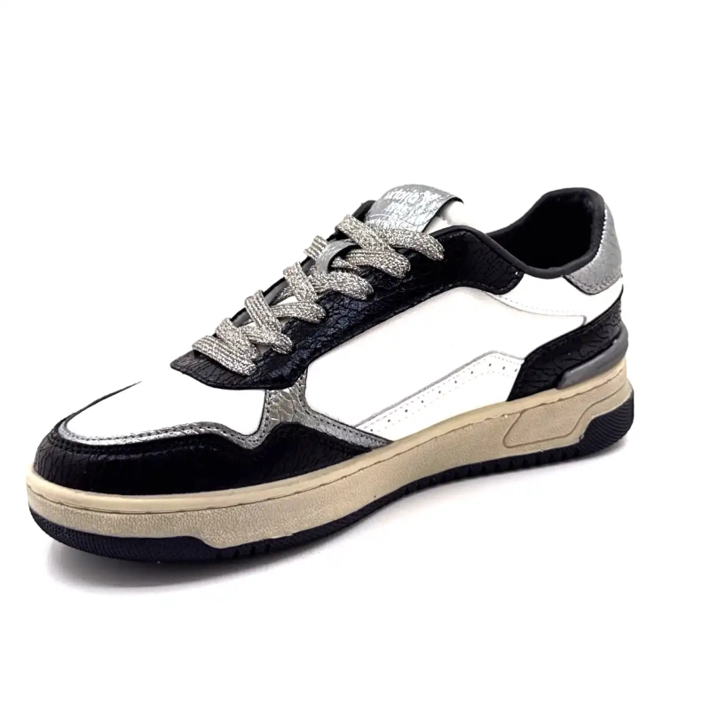 Victoria 8800127 Λευκό Δέρμα Μαύρο & Ασημί Ivoire Chaussures