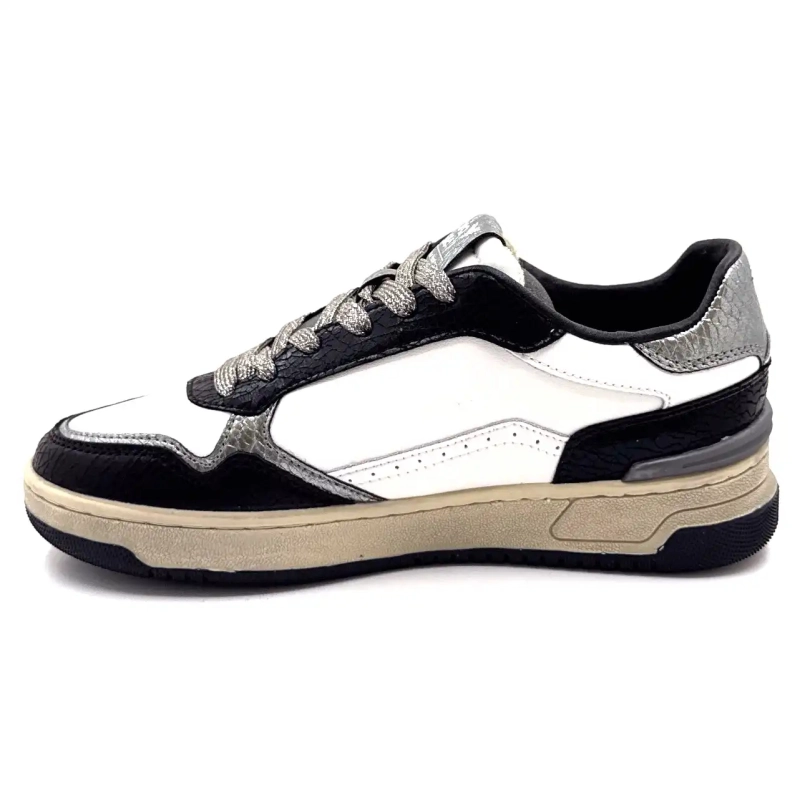 Victoria 8800127 Cuir Blanc Noir & Argenté Ivoire Chaussures