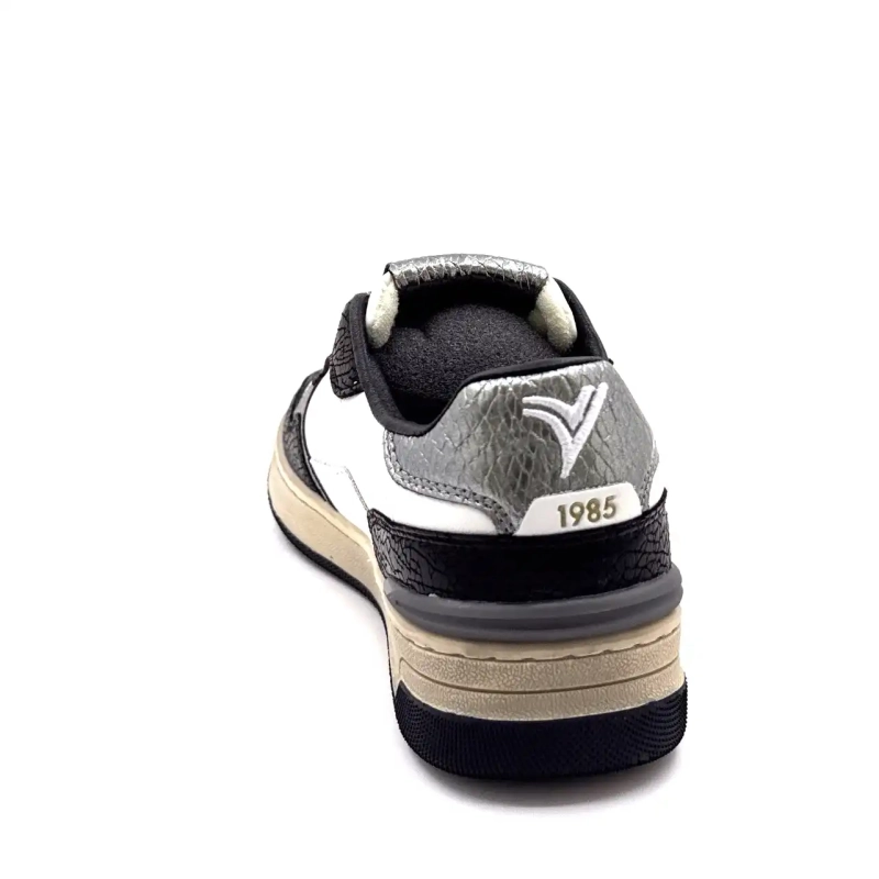 Victoria 8800127 Λευκό Δέρμα Μαύρο & Ασημί Ivoire Chaussures