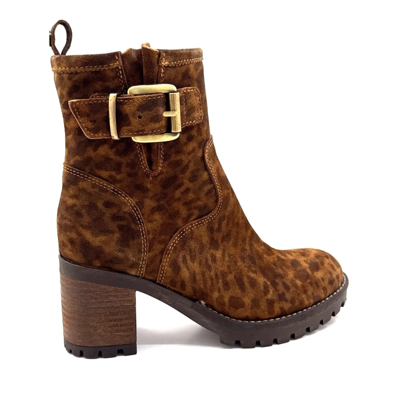 Minka Κίτρινο Σουέτ Λεοπάρ Κάμελ Ivoire Chaussures