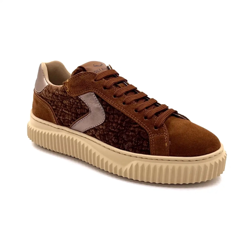 Voile Blanche 1D34 Mocka & Sammet Camel Brons Läder Ivoire Chaussures