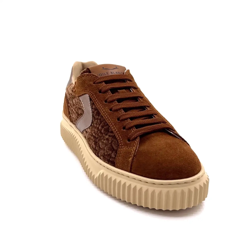 Voile Blanche 1D34 Suède en fluweel kameelleer brons Ivoire Chaussures