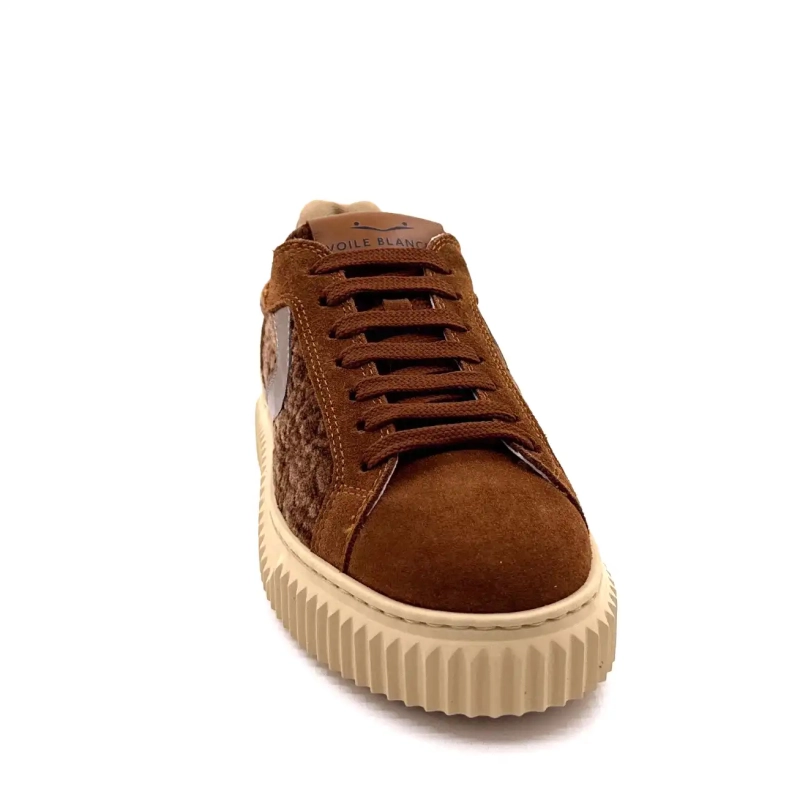 Voile Blanche 1D34 Suède en fluweel kameelleer brons Ivoire Chaussures