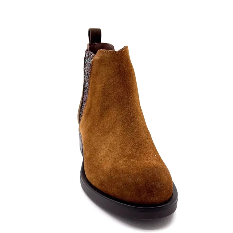 MKD Dao Glitter & Suede Camel & Taupe Ivoire Chaussures