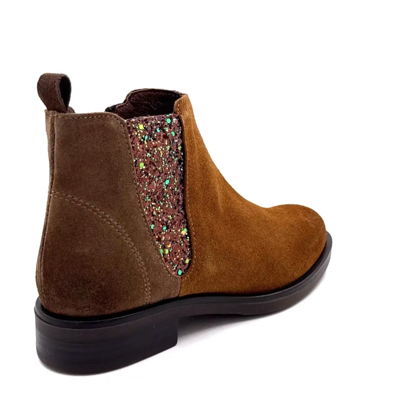 MKD Dao Glitter & Suede Camel & Taupe Ivoire Chaussures