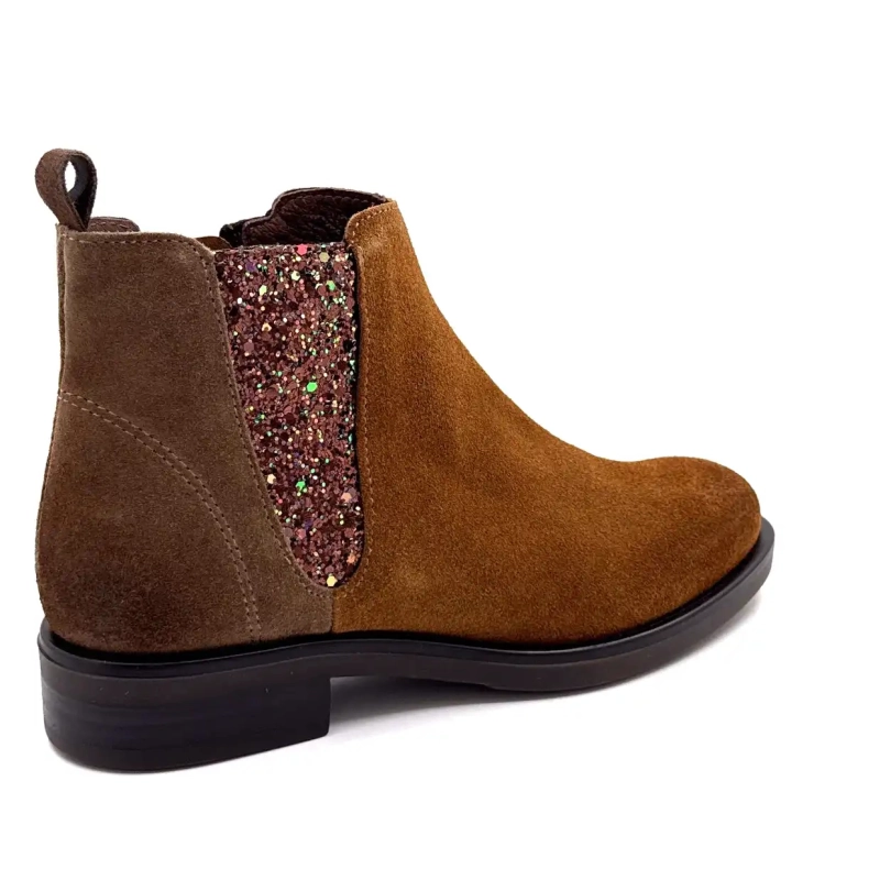 MKD Dao Glitter & Suede Camel & Taupe Ivoire Chaussures