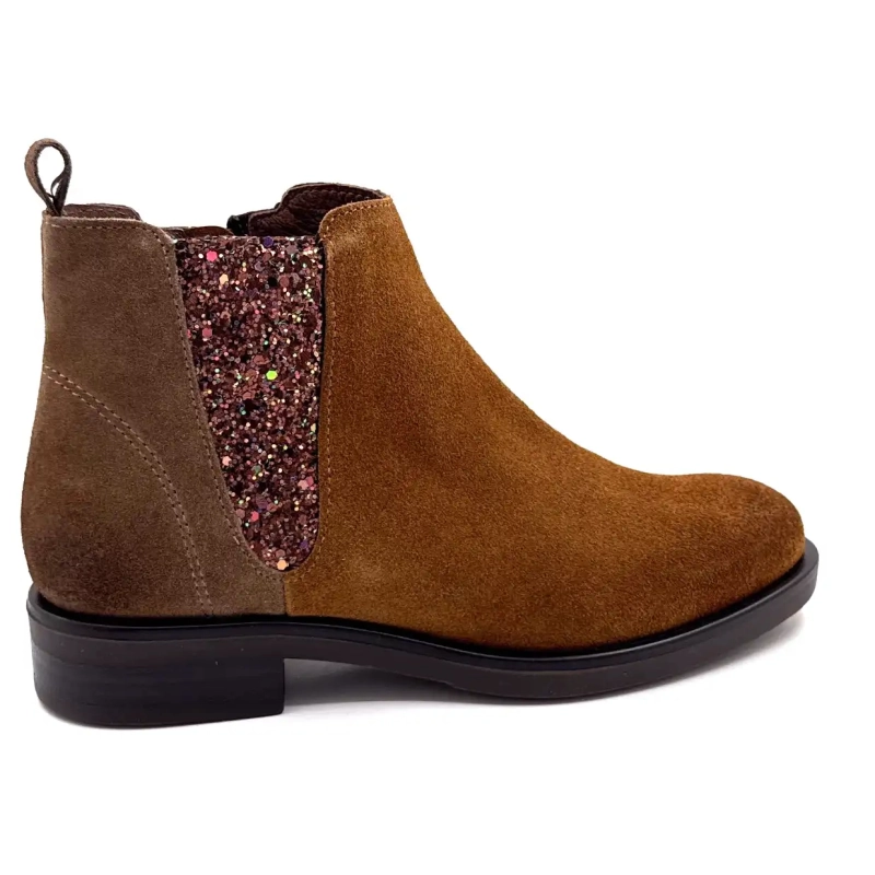 MKD Dao Glitter & Ruskind Camel & Taupe Ivoire Chaussures