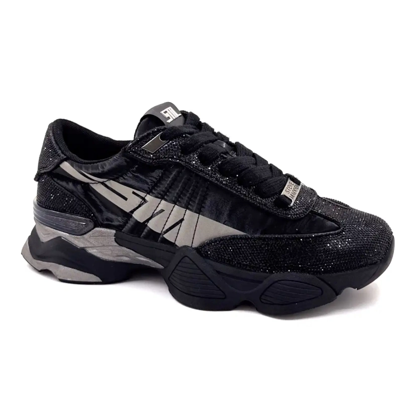 Steve Madden Setback-R Strass Nylon Negru și Gri Ivoire Chaussures