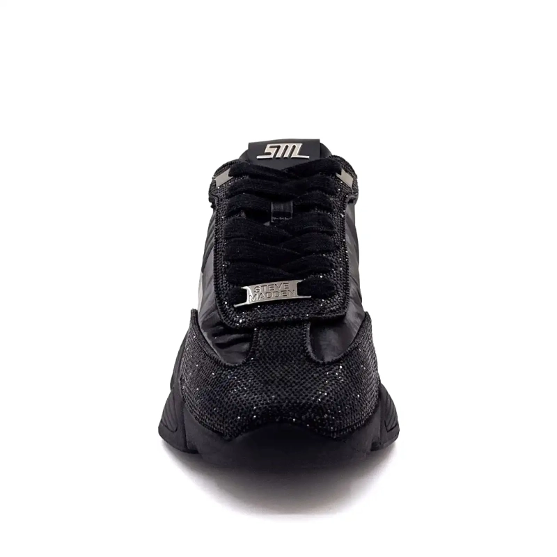 Steve Madden Setback-R strasszos nejlon fekete és szürke Ivoire Chaussures