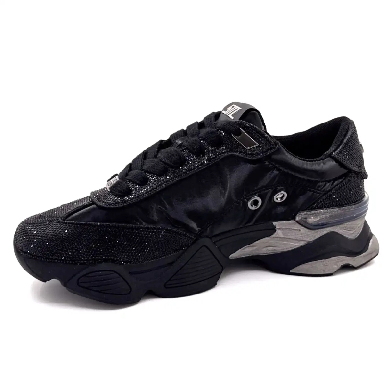 Steve Madden Setback-R Strass Nylon Negru și Gri Ivoire Chaussures