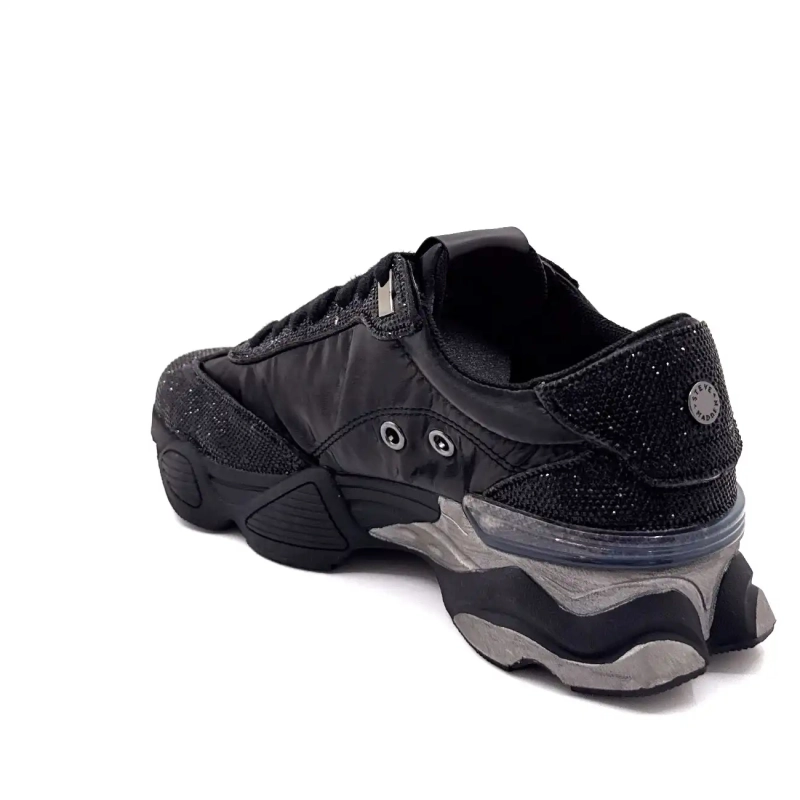 Steve Madden Setback-R strasszos nejlon fekete és szürke Ivoire Chaussures