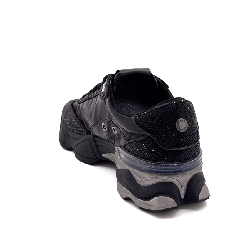 Steve Madden Setback-R à Strass Nylon Noir & Gris Ivoire Chaussures