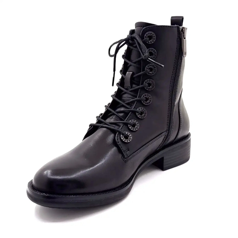 Regarde Le Ciel Roxana 49 Schwarzes Leder Ivoire Chaussures