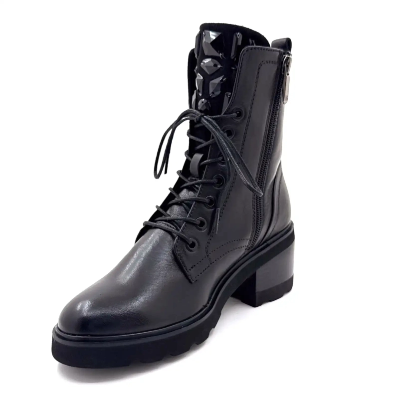 Regarde Le Ciel Marcy 01 svart skinn Ivoire Chaussures