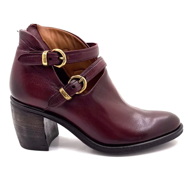 AS98 B82117 101 6580 Pelle Bordeaux Ivoire Chaussures