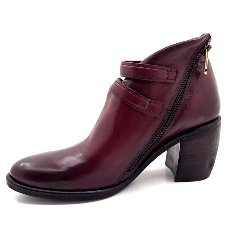 AS98 B82117 101 6580 Cuero Burdeos Ivoire Chaussures