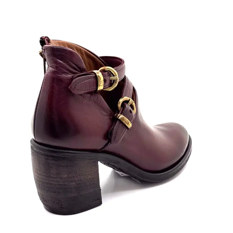 AS98 B82117 101 6580 Cuir Bordeaux Ivoire Chaussures