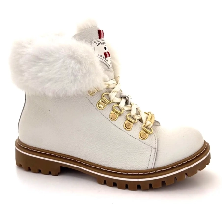 Les Tropéziennes 022158 Pelle Bianca Allacciata Ivoire Chaussures