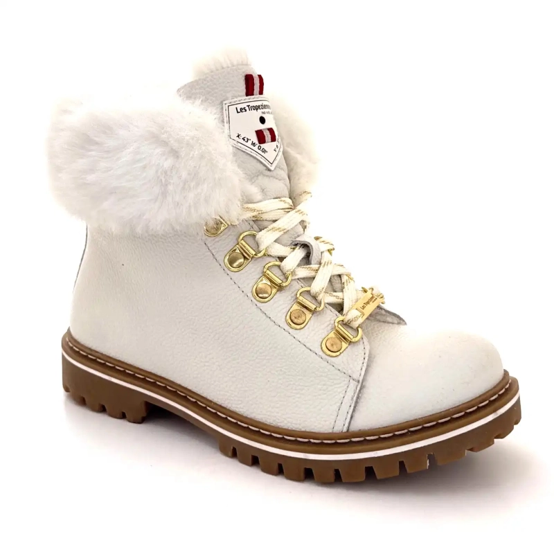 Les Tropéziennes 022158 Sznurowana biała skóra Ivoire Chaussures