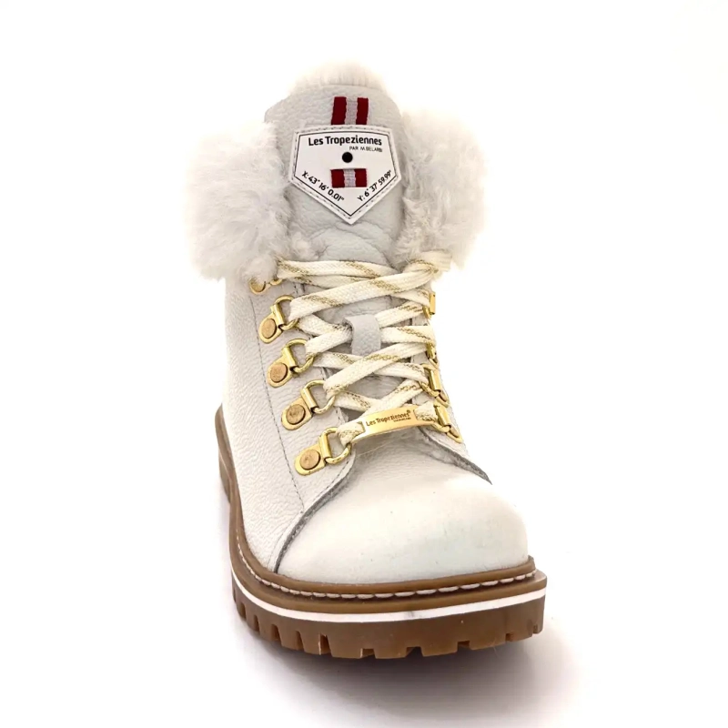 Les Tropéziennes 022158 Sznurowana biała skóra Ivoire Chaussures