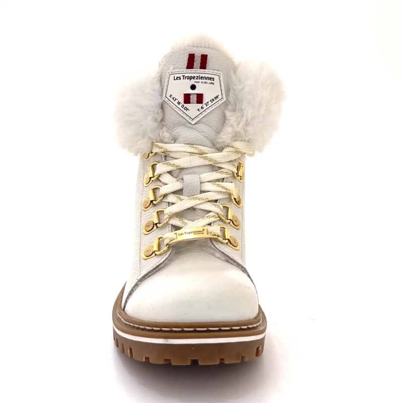 Les Tropéziennes 022158 Sznurowana biała skóra Ivoire Chaussures