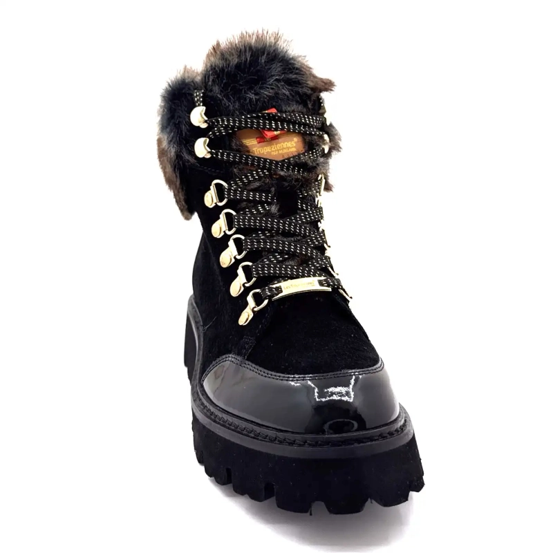 Les Tropéziennes 331141 Zamy Schwarzes Leder Ivoire Chaussures