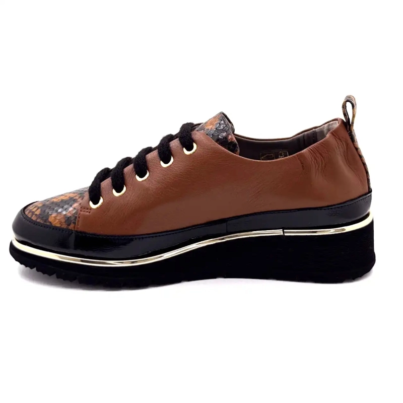 XSA 0160 Barna lakkbőr fekete Ivoire Chaussures