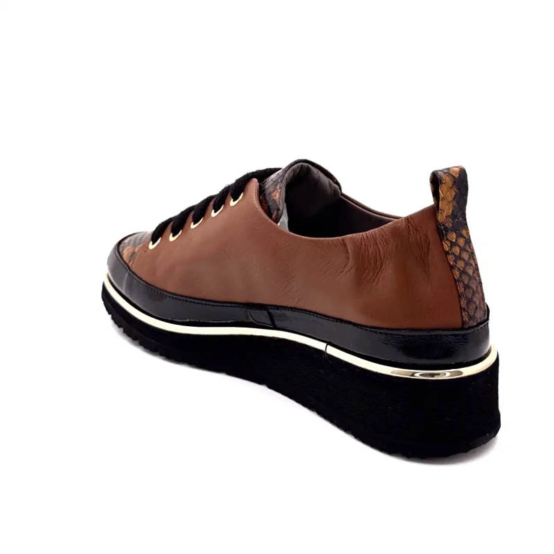 XSA 0160 Pelle verniciata marrone nera Ivoire Chaussures