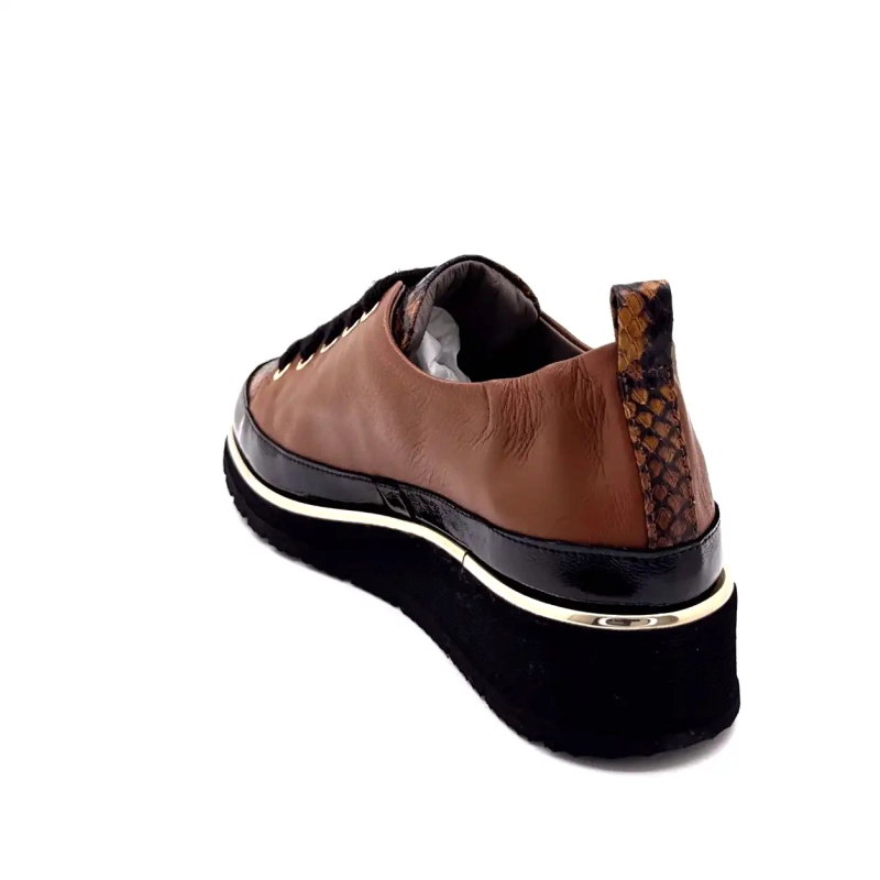 XSA 0160 Piele lăcuită maro, neagră Ivoire Chaussures