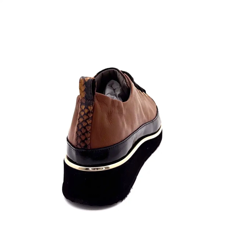 XSA 0160 Cuir Marron Vernis Noir Ivoire Chaussures