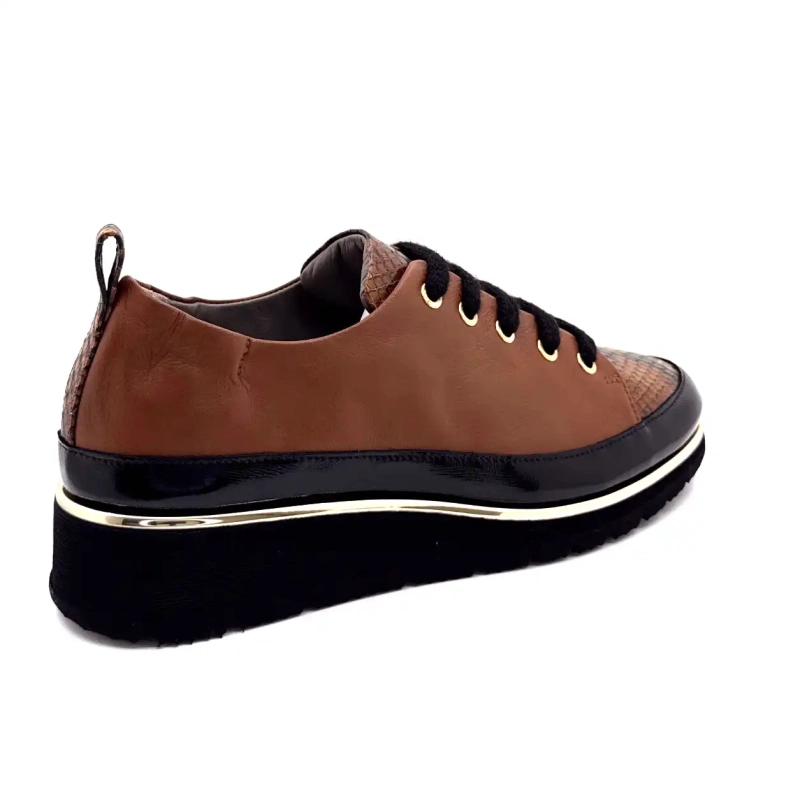 XSA 0160 Brunt Laklæder Sort Ivoire Chaussures