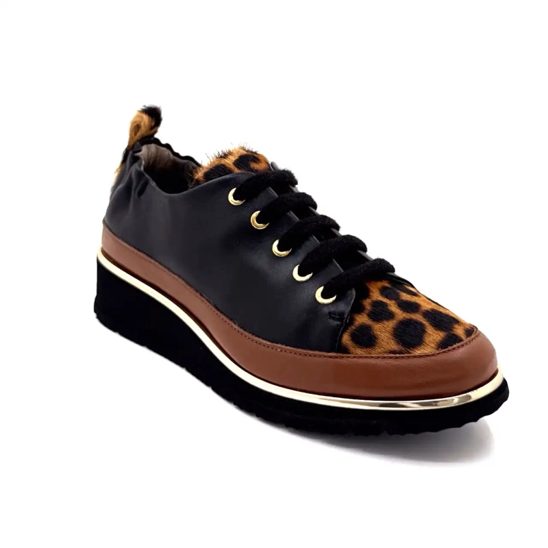 XSA 0160 Czarna skóra Leo Ivoire Chaussures