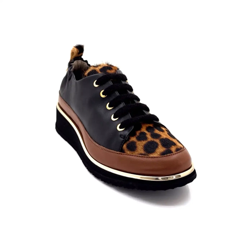 XSA 0160 Czarna skóra Leo Ivoire Chaussures