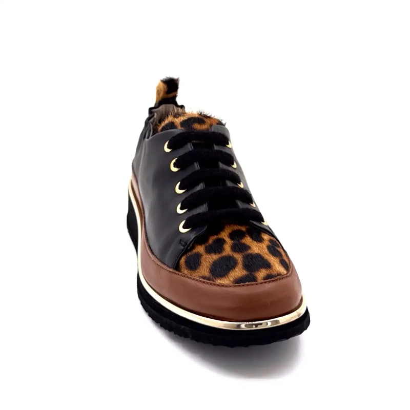 XSA 0160 Sort Læder Leo Ivoire Chaussures