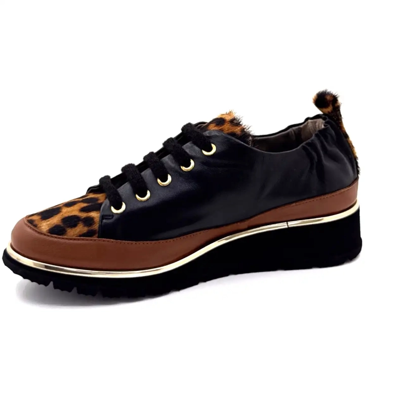 XSA 0160 Fekete bőr Leo Ivoire Chaussures