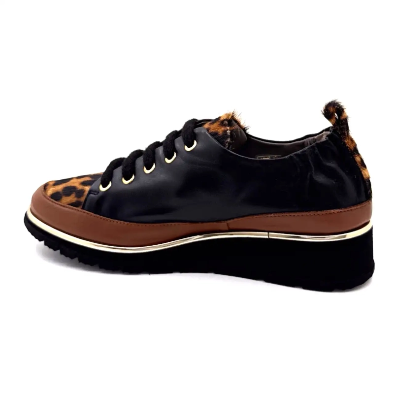 XSA 0160 Cuir Noir Léo Ivoire Chaussures