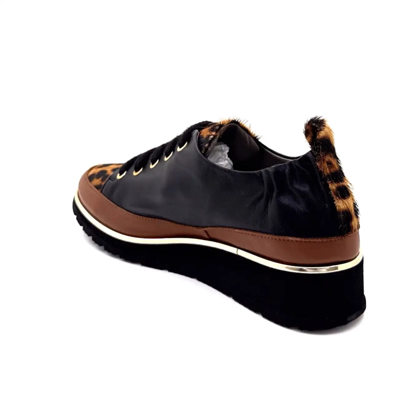 XSA 0160 Couro Preto Leo Ivoire Chaussures