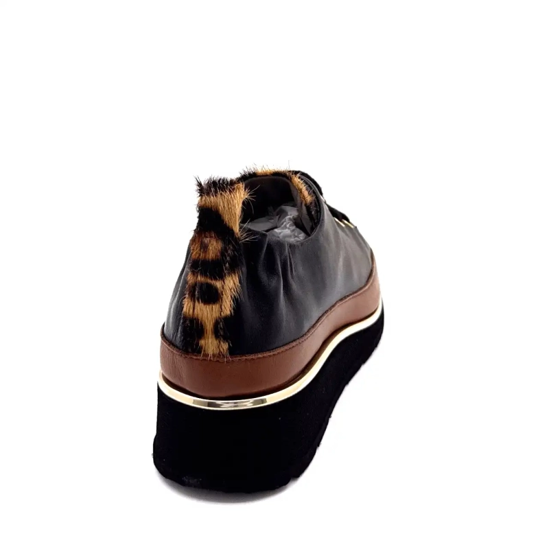 XSA 0160 Couro Preto Leo Ivoire Chaussures