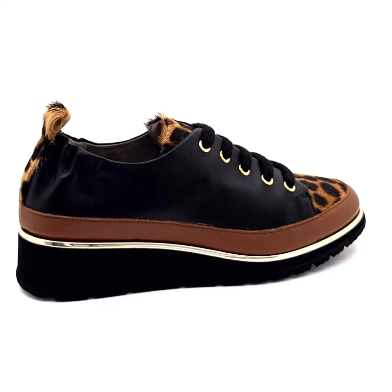 XSA 0160 Cuir Noir Léo Ivoire Chaussures