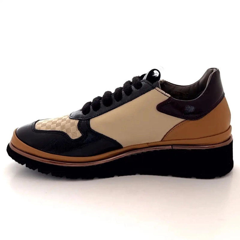 XSA 9809 Pelle nera, marrone e crema Ivoire Chaussures