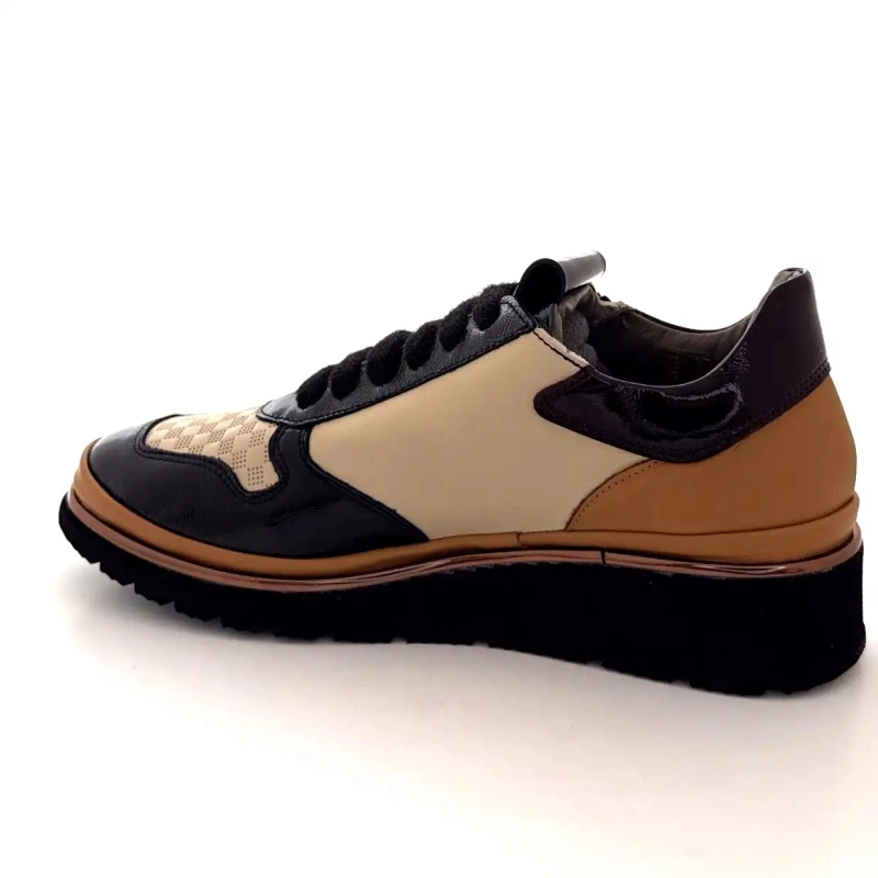 XSA 9809 Pelle nera, marrone e crema Ivoire Chaussures