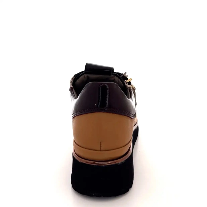 XSA 9809 Μαύρο, Καφέ & Κρεμ Δέρμα Ivoire Chaussures