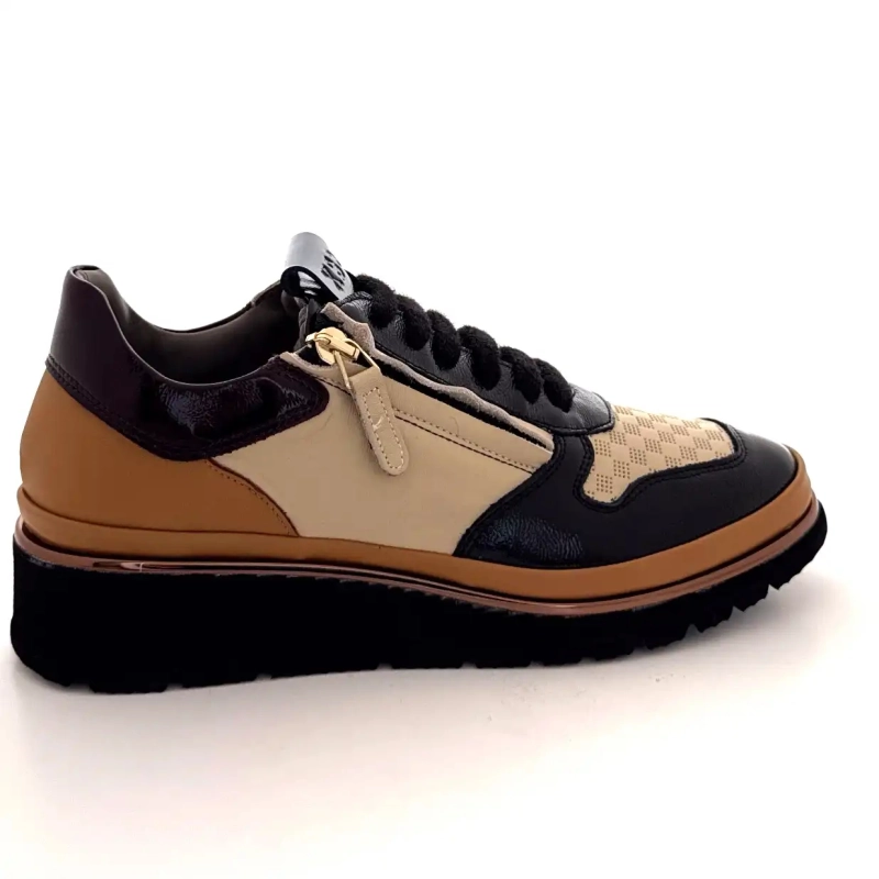 XSA 9809 Pelle nera, marrone e crema Ivoire Chaussures